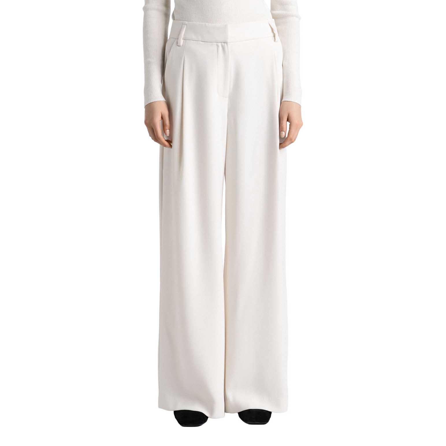 Cue Crepe Pleat Wide Leg Pant
